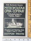 Metropolitan Opera Company 1928 Eastman Theatre Fifth Rochester Season Program