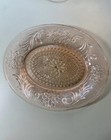 Vtg Indian Tiara Pink Depression Glass Oval Snack Plates 8 1 2    Set Of 2 Two