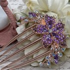 Rose Gold Pink Rhinestone Crystal Large Wedding Hair Comb Pin Stick Barrette New