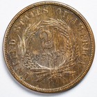 1864 Two Cent Piece Us Coin - Choice Uncirculated Brown Bu 