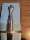 Vtg Sheffield England Stainless Medieval Sword Letter Opener Pewter Handle - Nib