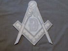 Large Masonic Master Mason 9  Iron On Patch Black Sew Fraternity New 