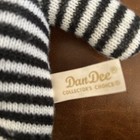 Dan Dee Sock Monkey Plush Black   White Stripes Red Heart Stuffed Animal