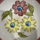 Vintage Hand Painted Fruit   Floral Ironstone Ware Large Serving Bowl China