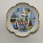 Vintage Texas  the Lone Star State  Souvenir Collectible Plate  Gold- Trimmed