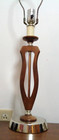  Vintage Mid Century Danish Modern Sculptural Wood Table Lamp Retro 1960 s Nice 