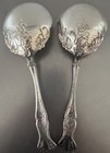 2 - 1847 Rogers Bros Silverplate Vintage Grape Serving Berry Casserole Spoons