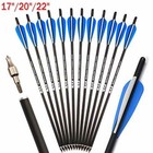 12pcs 17  20  22  Crossbow Bolts Hunting Carbon Arrows Od 8 8mm Half Moon Nocks