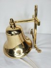 Vtg Solid Brass Ships Bell W  Diameter Of 6  Bell W  Anchor Is 9  Nautical Beach