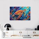 Colorful Sea Turtle Wall Art Canvas Poster Underwater Marine Life Decor