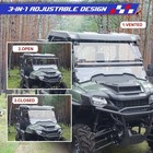 Front 3-in-1 Flip Windshield Vented Compatible With Honda Pioneer 700 2014-2025