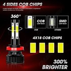 Led Headlight Hi Low Bulbs For Freightliner Cascadia 113 Tractor Truck 2008-2021