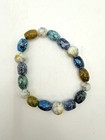  jurassic  Painted Glass Bead Mix Of Rounds And Barrels 120 Beads 5 Oz
