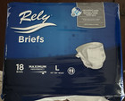 Rely Briefs - Adult Disposable Diapers - Size Large 72 Count