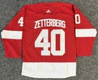 Henrik Zetterberg Detroit Red Wings Adidas Climalite Jersey Size 46 Fight Strap