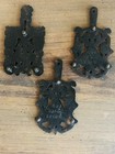 Vintage Brown Stove Works Cast Iron Mini Small Footed Trivet Trivets Lot Of 3