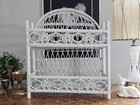 Vintage White Wicker Shelf  2 Tier Wicker Bathroom Shelf  Hanging Wicker Shelf