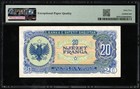 I-004037 Albania 20 Franga 1945  Pmg 65 Epq  Pmg Population In 65 Epq  5
