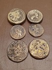 Mixed Lot Of 6 Cleaned Ancient Bronze   Copper Coins  Greek  Roman  Byzantine