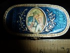 Vintage Estee Lauder Solid Perfume Holder Blue Enamel W victorian Couple