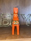 Antique Swedish Hand Made Dala Horse Wood Carved Hand Painted Collectible Euc