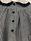 Caitlyn Scott Vintage Baby Black And White Gingham Smock Dress Velvet Collar