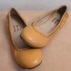 Alpine Swiss Ballet Flats Womens 6 Vera Tan Leather Elastic Classic Preppy Brown