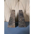Vintage Stone Bookends Heavy Natural Marble granite Look 6 1  Set Of 2