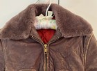 Vtg Child s Leather K Bar Z Ranchwear Pyramid Bomber Jacket Shearling Distressed