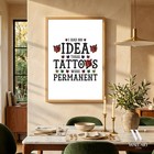 Tattoo Humor Typography Poster   Quirky Wall Art   Office Decor