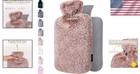 Luxurious 1 8l Hot Water Bottle With Soft Faux Fur Cover - Dark Brown Comfort