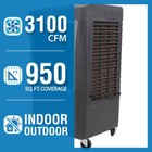Portable Evaporative Cooler Reconditioned 3100 Cfm 3-speed Swamp Cooler