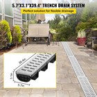 Drainage Trench Driveway Channel Drain Kit Metal Grate-5 8 x3 1 -5 Pack