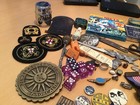 Vintage Collectibles  Junk Drawer Large Lot - Pins  Patches        