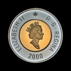 Canada  2000  2 Dollars  Silver - Qeii  Polar Bear  Gilt Toonie Frosted Proof 5