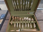 Vintage Mid Century M 47 Pc 1847 Rogers Bros Flair Silverplate Set With Chest