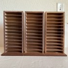 Vintage Audio Cassette Tape Storage Cases Wooden Standing 39 Capacity Lot Of 3