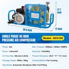 12l 110v 4500psi Air Compressor 1 5kw 2hp For Scuba Pcp Paintball Tank Refill