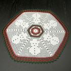 43 Cm  16 9     Red  White  Green  Christmas  Holiday  Crochet  Doily  Ogrc30  638