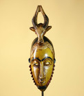 African Mask Antelope Crest Hand Carved Wood Tribal Vintage African Art-g6076