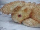 Vintage Dollcraft Easter Bunny Rabbit Plush Pink Eyes Laying Stuffed Animal Toy