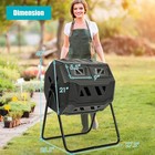 Costway 43 Gallon Composting Tumbler Compost Bin W dual Rotating Chamber Black