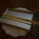 Vintage Dresser Vanity Rectangular Gold Filigree Mirror Perfume Tray-14 5x10   
