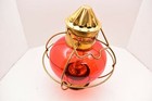 Vintage Lantern Nautical Ship Boat Onion Oil Lamp Light Atq Brass Maritime Red