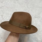 Hats In The Belfry Men s Crushable Dress Fedora Hat 100  Wool  Size Medium Brown