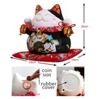 24cm Ceramic Maneki Neko Luck Cat Porcelain Fortune Cat Money Box