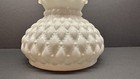 Vintage Quilted With Ruffled Top White Milk Glass Lamp Shade 7  Fitter
