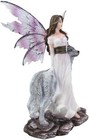 Purple Winged Fairy With Lone Wolf 10 5 Inch Collectible Figurine