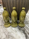 Duncan Ceramic Chess Set Goth 1960s Green   Blackglazed 32 Pieces Felt Pad Read   