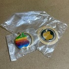 Vintage Apple Computer Rainbow Logo Keychain   Bookmark Original 80s Promo Items